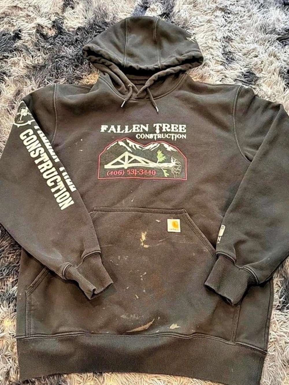 Carhartt Rain Defender Heavyweight Hooded Sweatshirt Brown